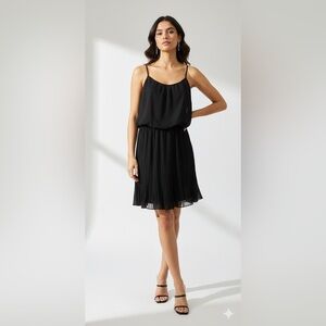 Elegant Black Pleated Dress